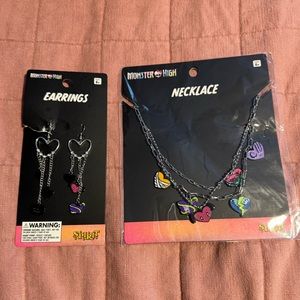 Spirit Halloween Frankie (Monster High) Necklace and Earring ~ NEW